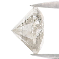 Natural Loose Round Brilliant Cut Salt And Pepper Diamond Grey Color 1.34 CT 6.62 MM Round Shape Diamond L2249