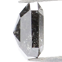 Natural Loose Emerald Salt And Pepper Diamond Grey Color 0.47 CT 4.50 MM Emerald Shape Rose Cut Diamond KDL6853