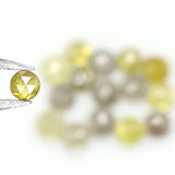 Natural Loose Rose Cut Diamond Yellow Grey Color 1.15 CT 2.40 MM Rose Cut Shape Diamond KR2437