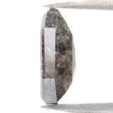 Natural Loose Bullet Salt And Pepper Diamond Black Grey Color 2.30 CT 10.75 MM Bullet Shape Rose Cut Diamond L8074