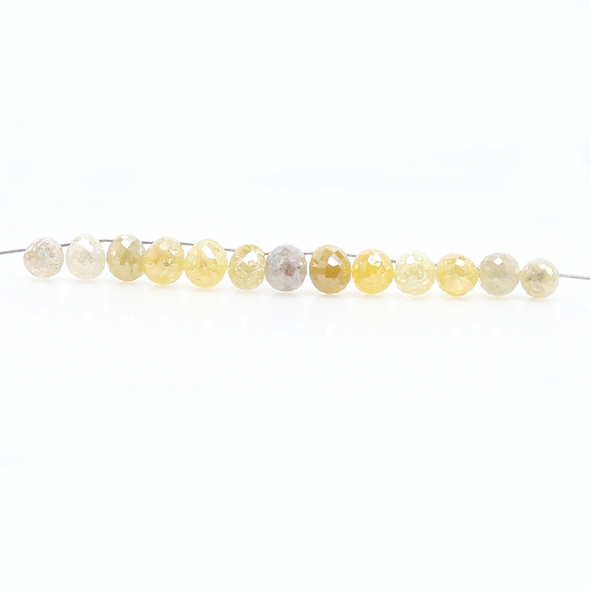3.96 Ct Natural Loose Briolette Shape Diamond Yellow Color Drop Cut Diamond 3.00 MM Natural Grey Color Briolette Rose Cut Diamond LQB1779