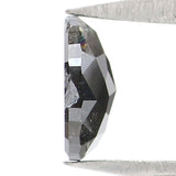 Natural Loose Oval Salt And Pepper Diamond Black Grey Color 0.43 CT 5.64 MM Oval Shape Rose Cut Diamond KR2582