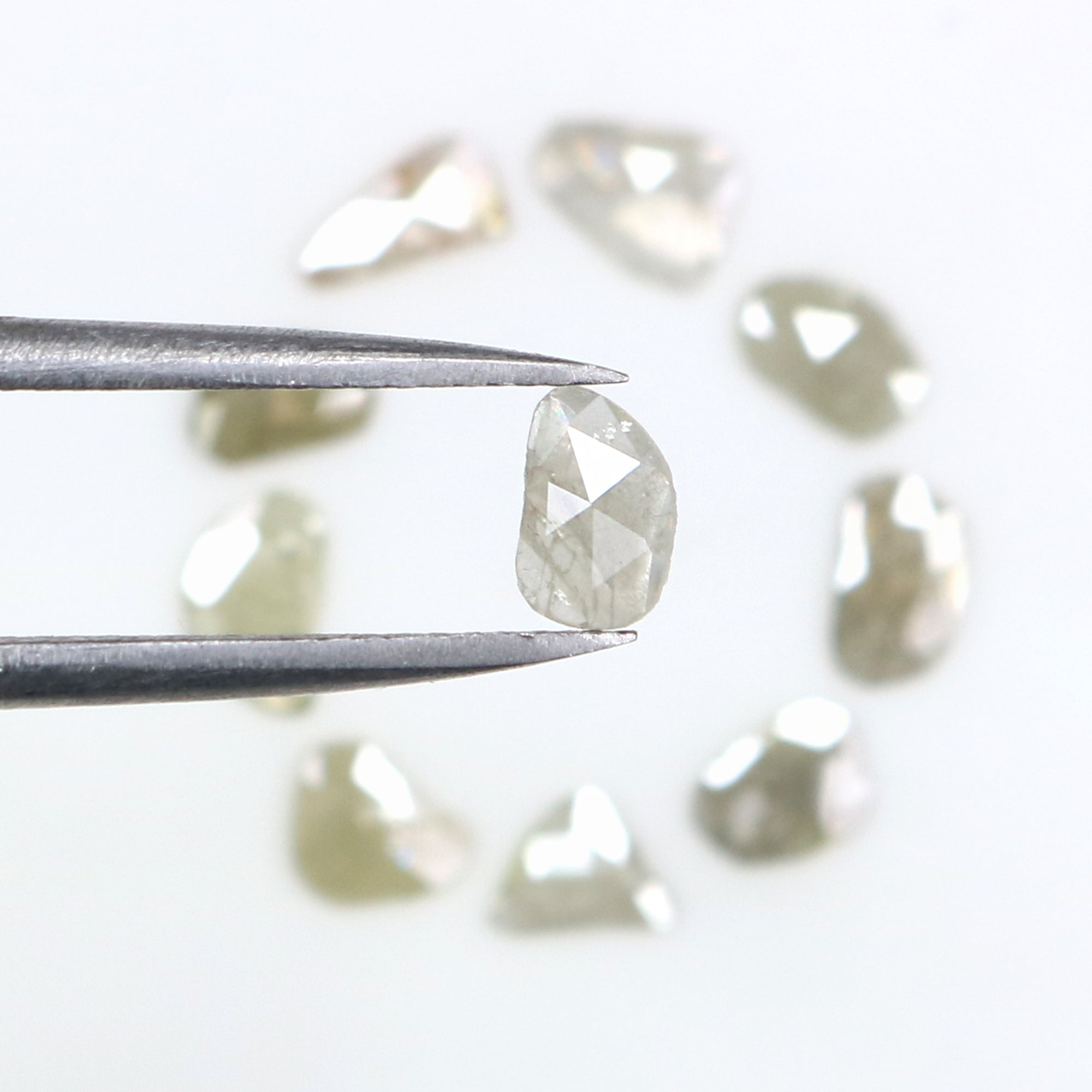 1.45 CT Natural Loose Slice Shape Diamond Grey Color Slice Rose Cut Diamond 4.90 MM Natural Grey Color Slice Irregular Cut Diamond KQ2601