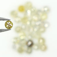 Natural Loose Round Rose Cut Diamond Yellow Grey Color 1.31 CT 1.70 MM Rose Cut Shape Diamond L1612