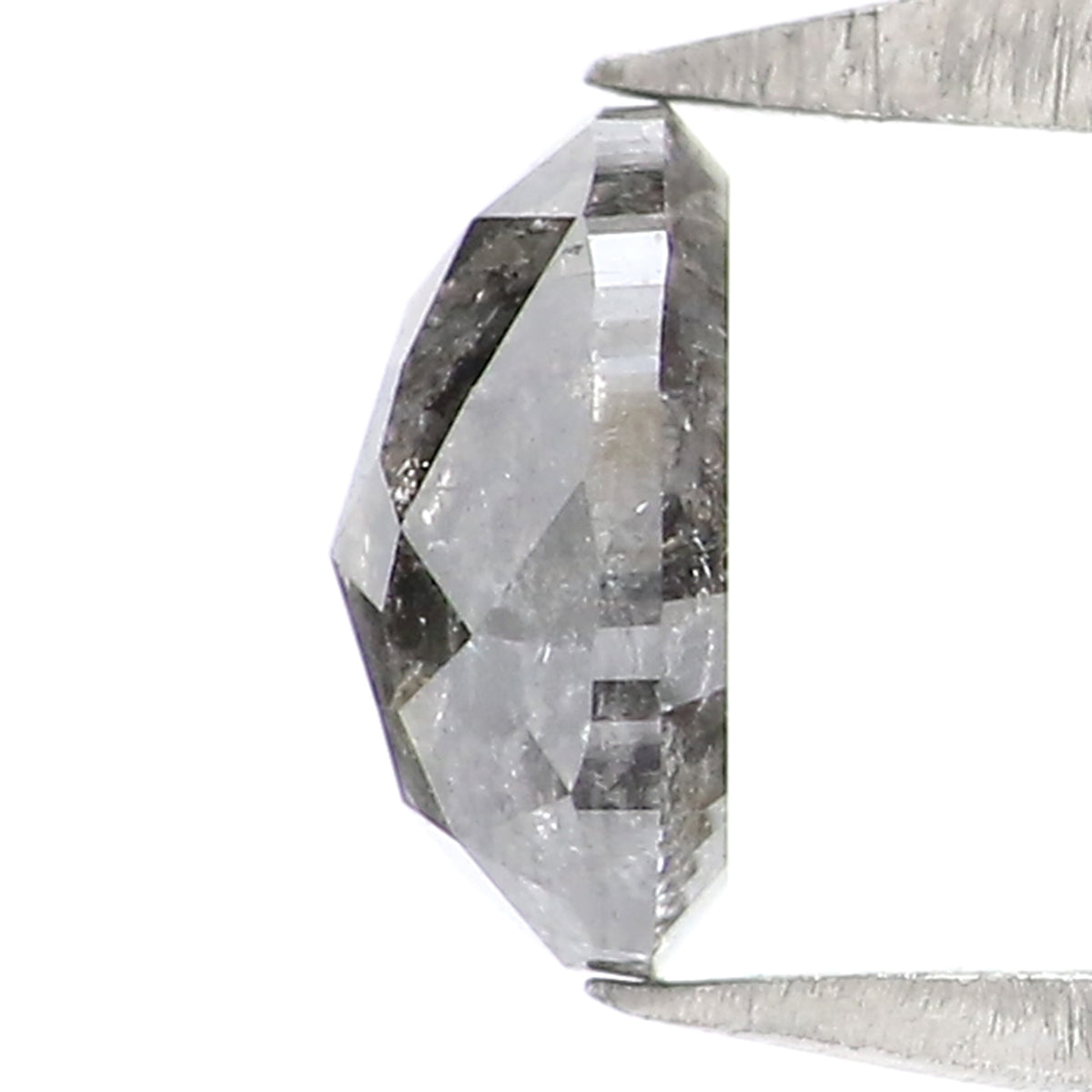 Natural Loose Oval Salt And Pepper Diamond Black Grey Color 0.36 CT 4.85 MM Oval Shape Rose Cut Diamond KR2502