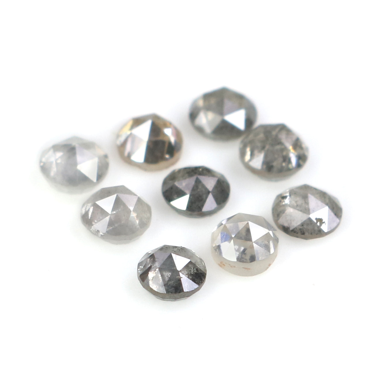 1.02 Ct Natural Loose Round Rose Cut Diamond Salt And Pepper Round Diamond 2.75 MM Natural Black Grey Color Round Rose Cut Diamond LQ2773