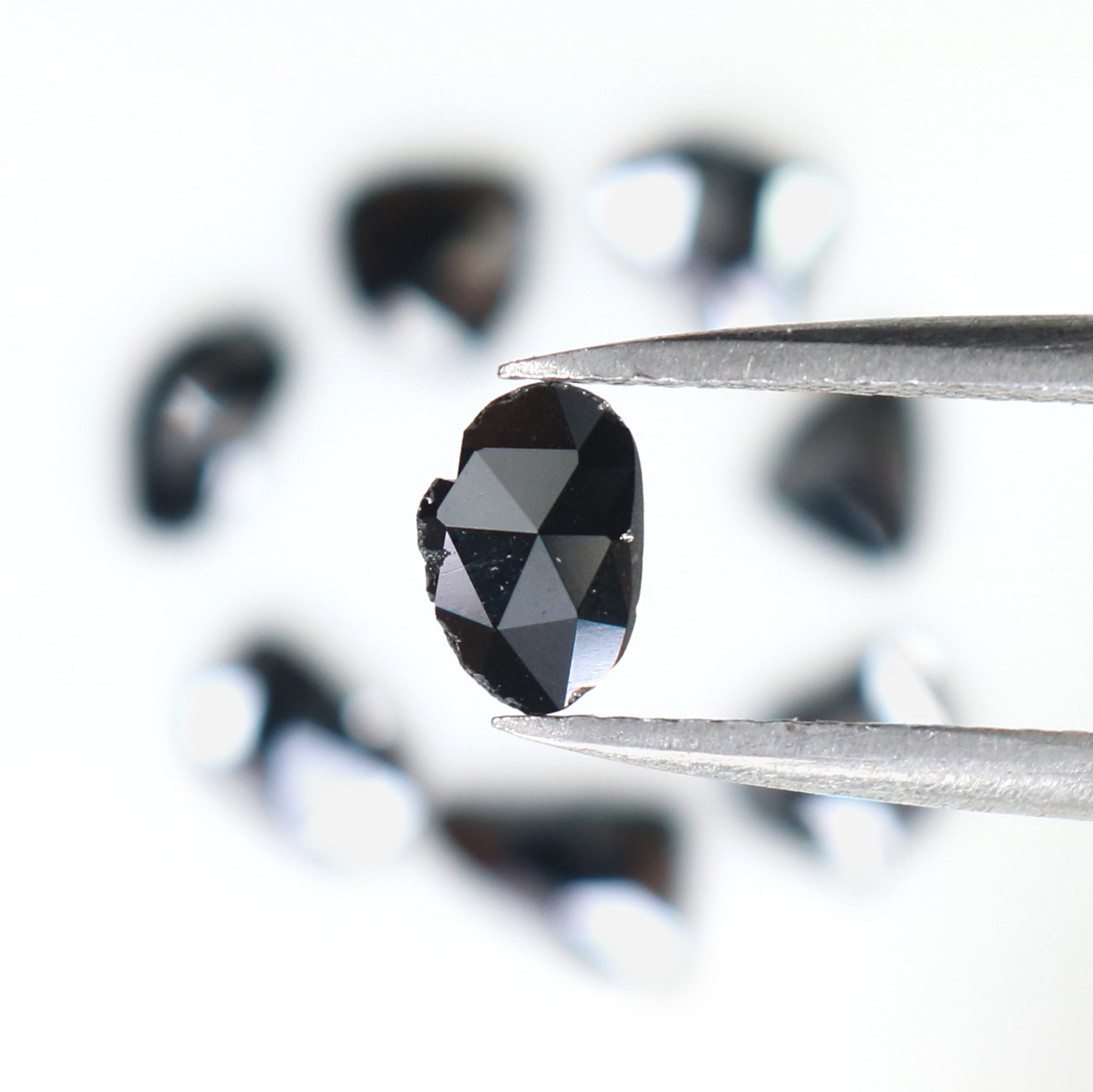 1.41 CT Natural Loose Slice Shape Diamond Black Color Slice Cut Diamond 4.70 MM Natural Loose Black Color Slice Rose Cut Diamond LQ2597