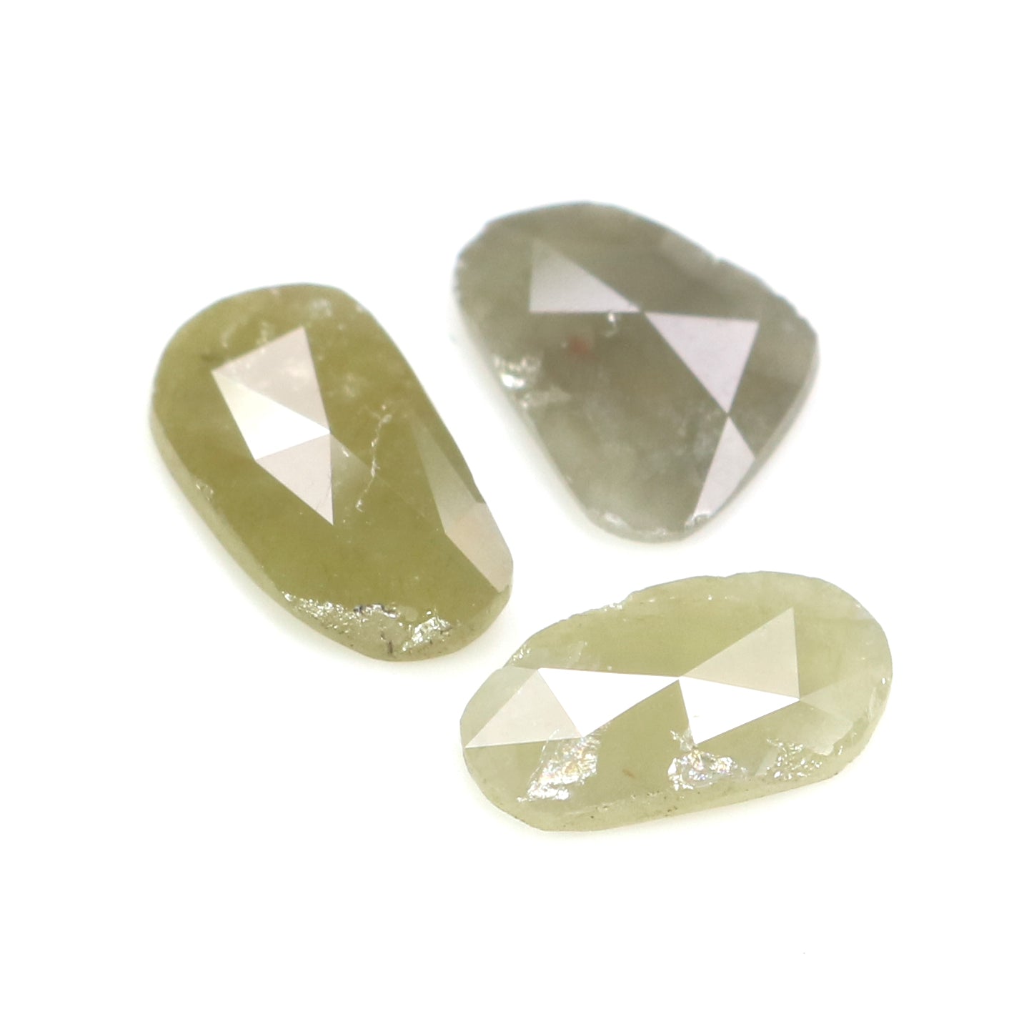 2.28 CT Natural Loose Slice Shape Diamond Grey Color Slice Rose Cut Diamond 9.80 MM Natural Grey Diamond Slice Irregular Cut Diamond LQ2635
