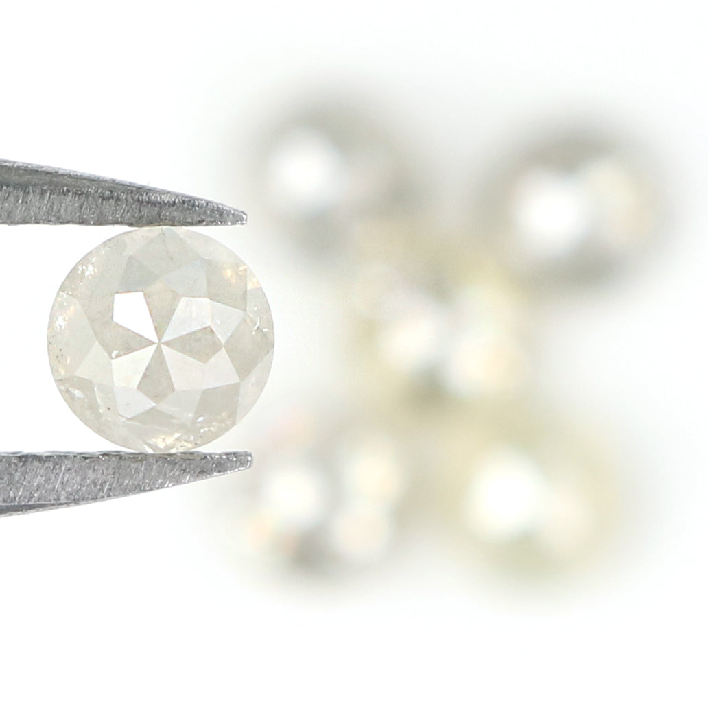 Natural Loose Round Rose Cut Grey Color Diamond 1.42 CT 3.50 MM Round Rose Cut Diamond L1701