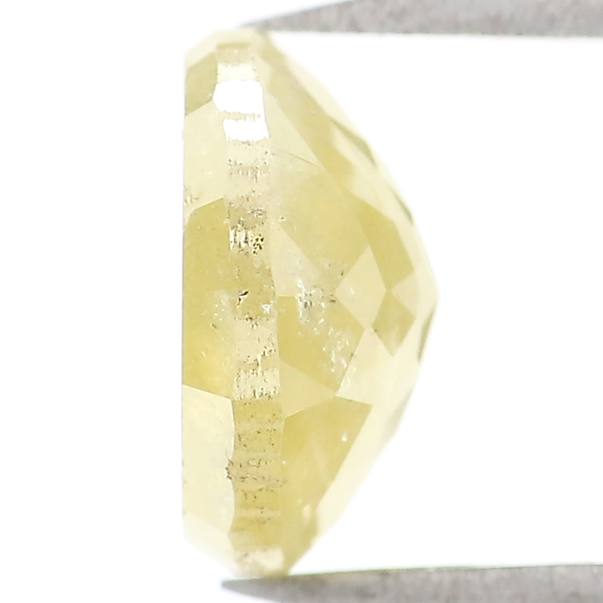 Natural Loose Round Rose Cut Yellow Color Diamond 2.01 CT 7.90 MM Rose Cut Shape Diamond L1562