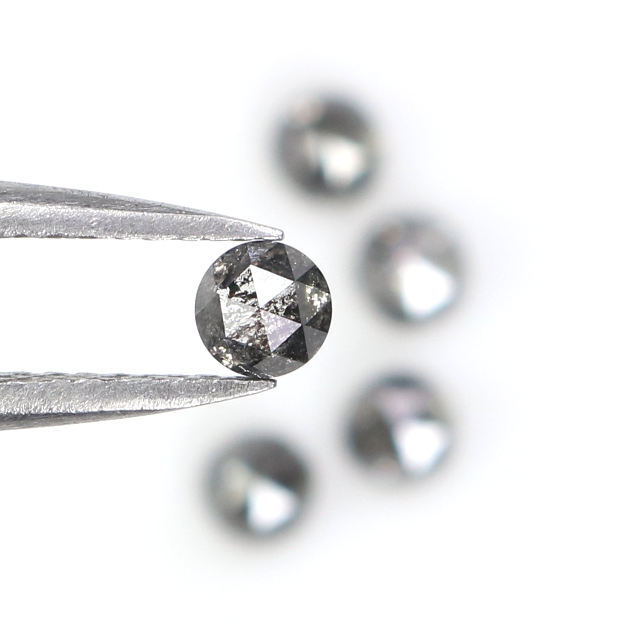1.05 Ct Natural Loose Round Rose Cut Diamond Salt And Pepper Round Diamond 3.20 MM Natural Black Grey Color Round Rose Cut Diamond KQ2649
