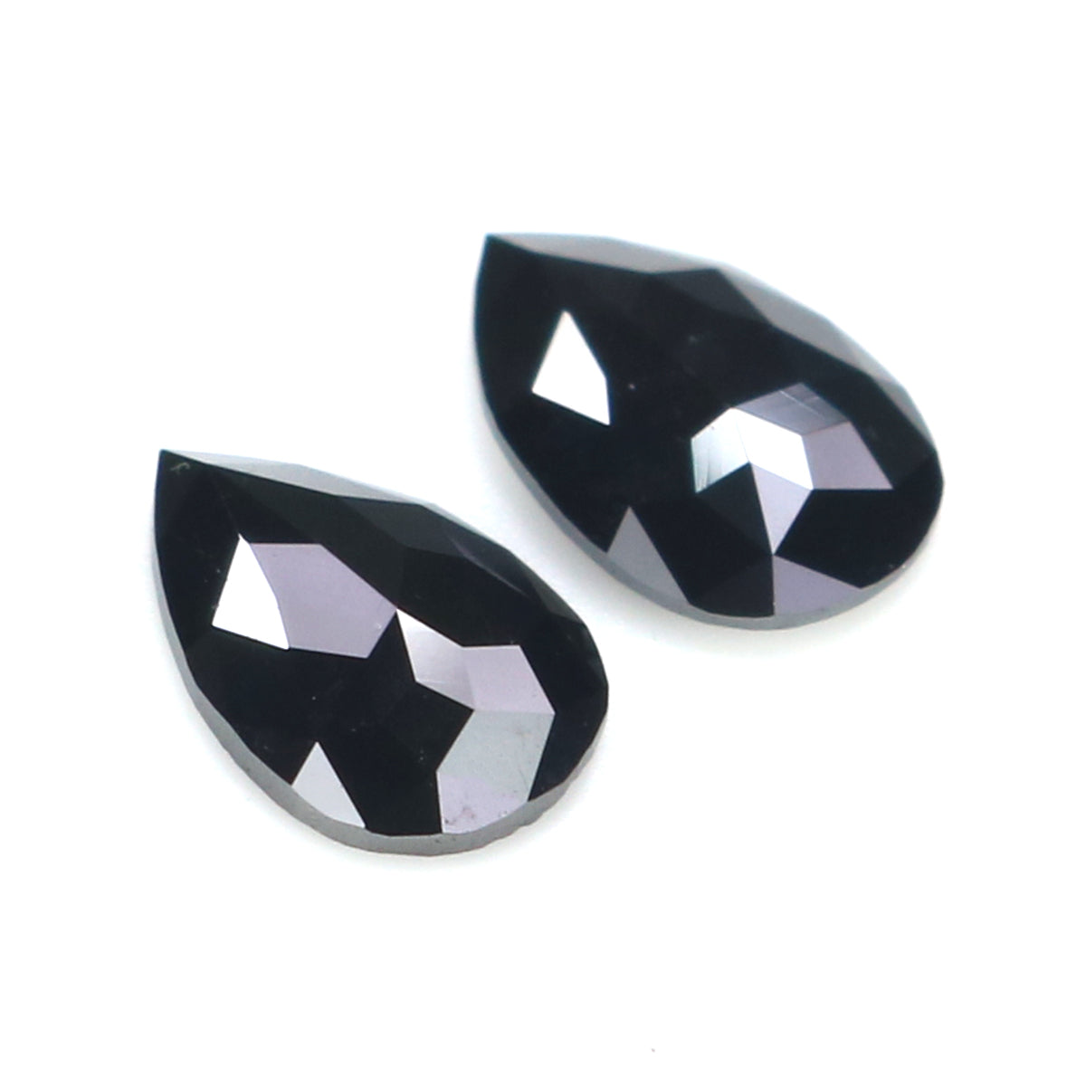 1.02 CT Natural Loose Pear Cut Pair Diamond Black Color Pear Shape Diamond 7.45 MM Natural Loose Black Diamond Pear Rose Cut Diamond LQ2723