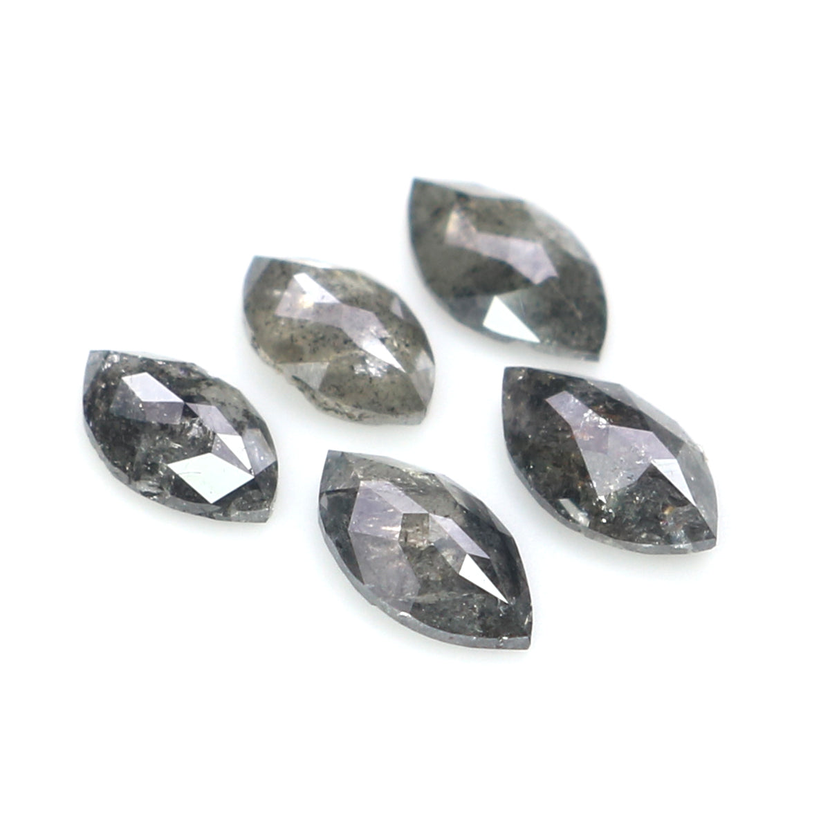 0.75 CT Natural Loose Marquise Shape Diamond Salt And Pepper Marquise Cut Diamond 5.25 MM Black Grey Color Marquise Rose Cut Diamond KQ2633
