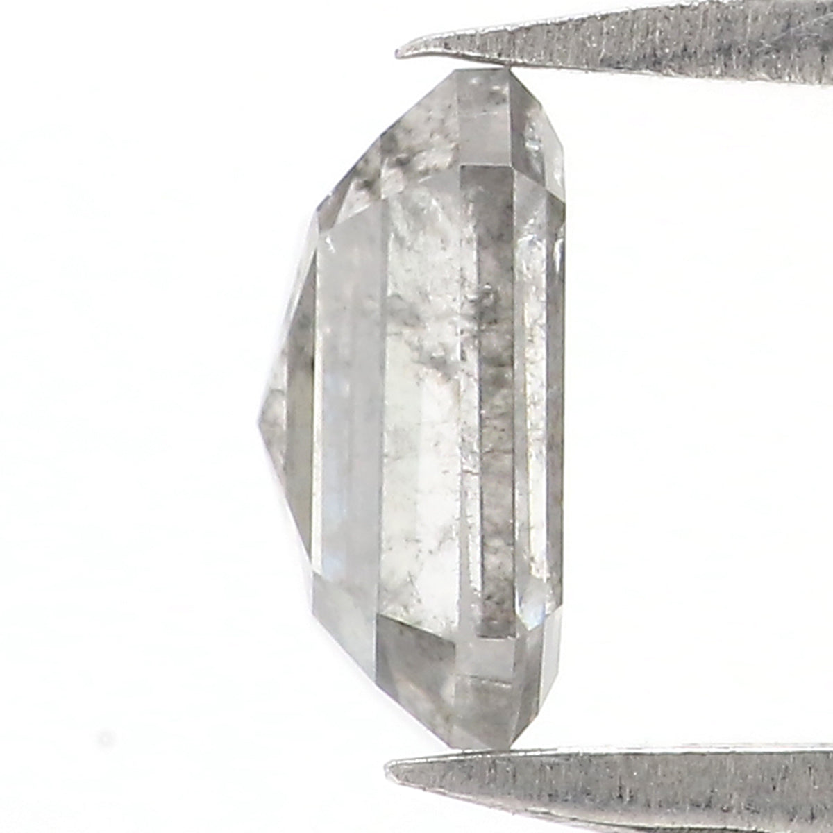 0.95 CT Natural Loose Emerald Shape Diamond Salt And Pepper Emerald Shape Diamond 6.45 MM Natural Grey Color Emerald Rose Cut Diamond QL2745