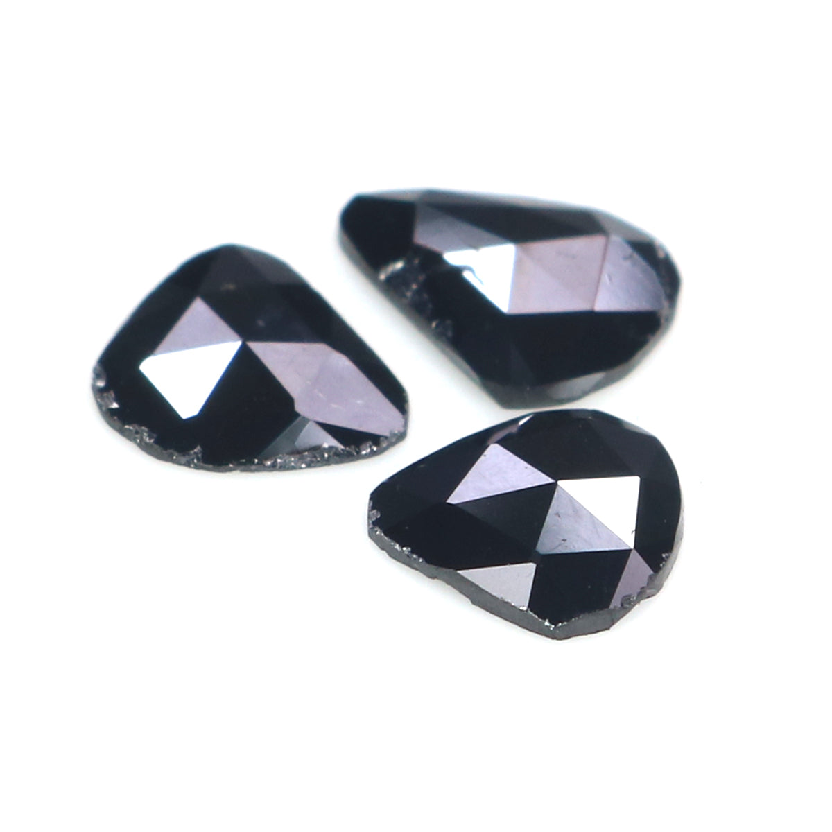 1.05 CT Natural Loose Slice Shape Diamond Black Color Slice Cut Diamond 6.85 MM Natural Loose Black Color Slice Rose Cut Diamond KQ2628