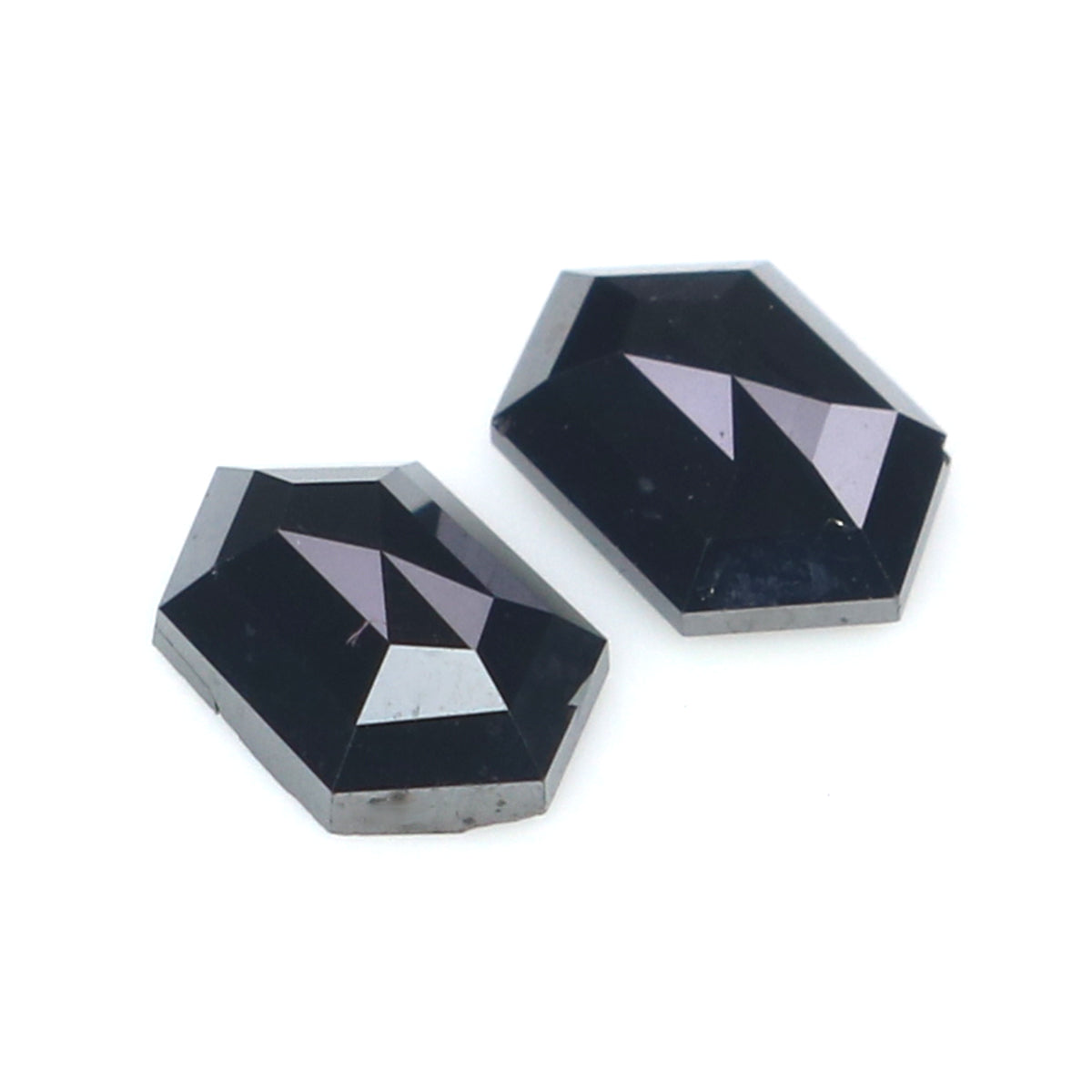 0.67 CT Natural Loose Hexagon Cut Pair Diamond Black Hexagon Cut Diamond 5.60 MM Natural Loose Black Color Hexagon Rose Cut Diamond QL2740