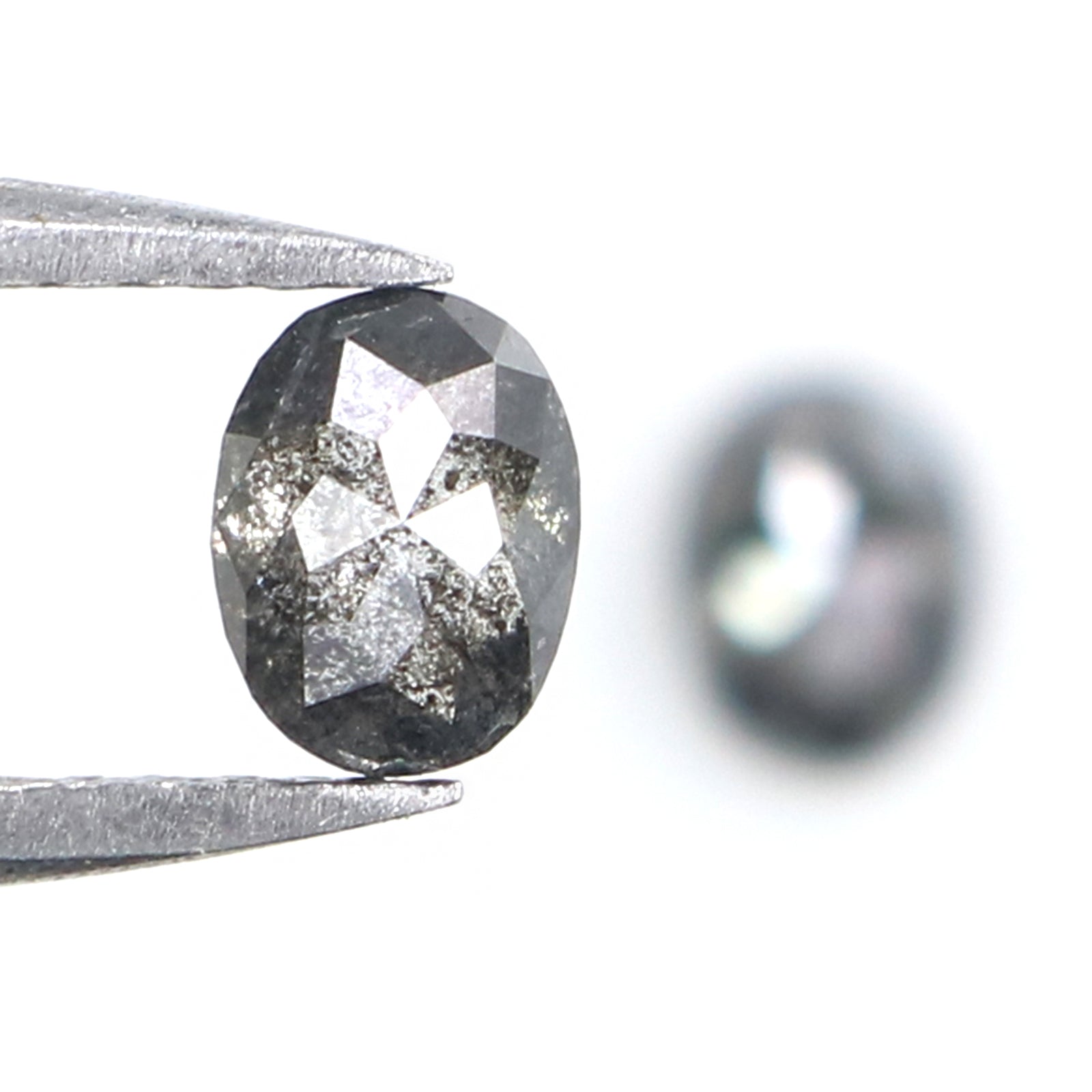 0.60 CT Natural Loose Oval Pair Diamond Black Grey Color Oval Cut Diamond 4.75 MM Salt And Pepper Oval Diamond Oval Cut Pair Diamond LQ2558