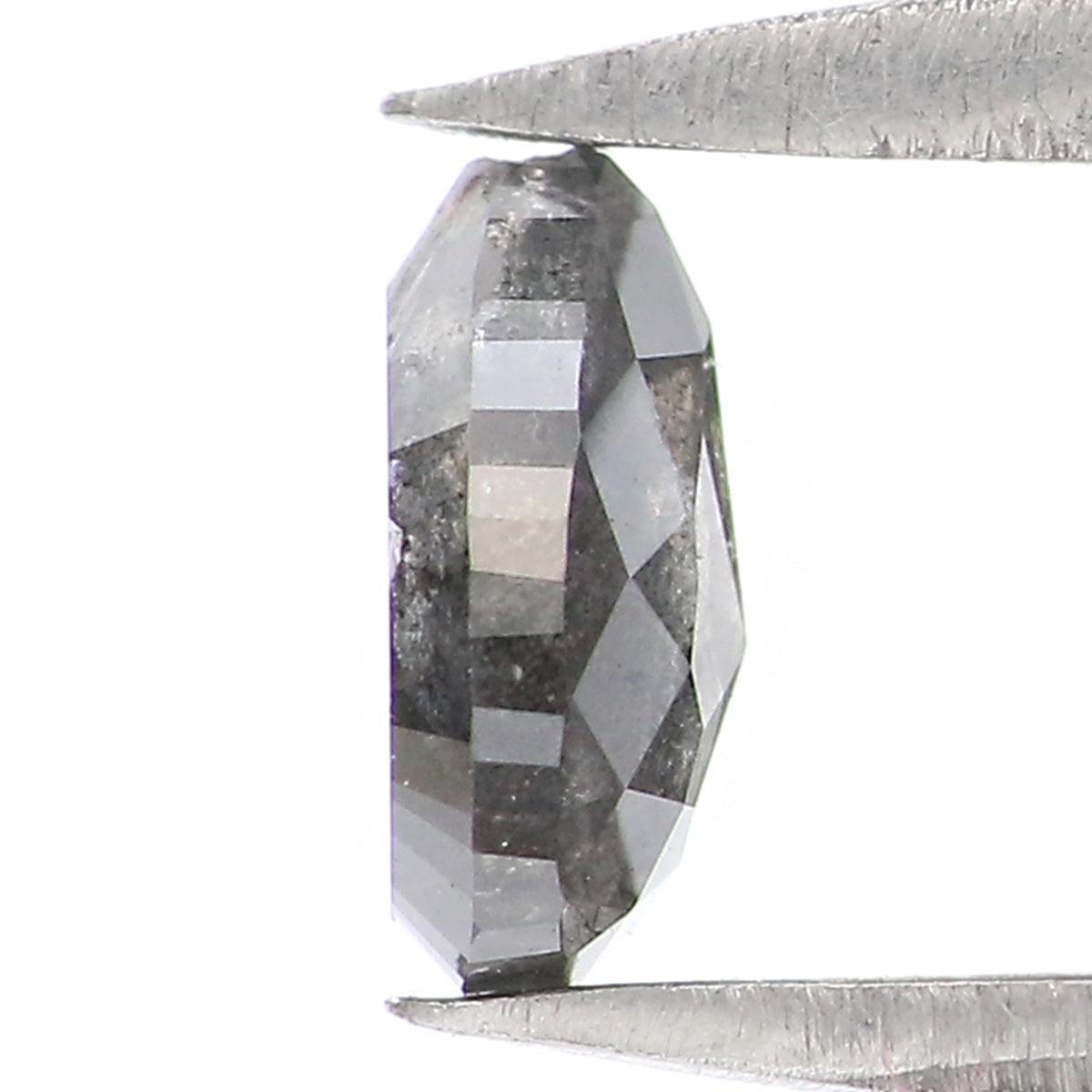 Natural Loose Pear Salt And Pepper Diamond Black Grey Color 0.43 CT 5.32 MM Pear Shape Rose Cut Diamond KR2540