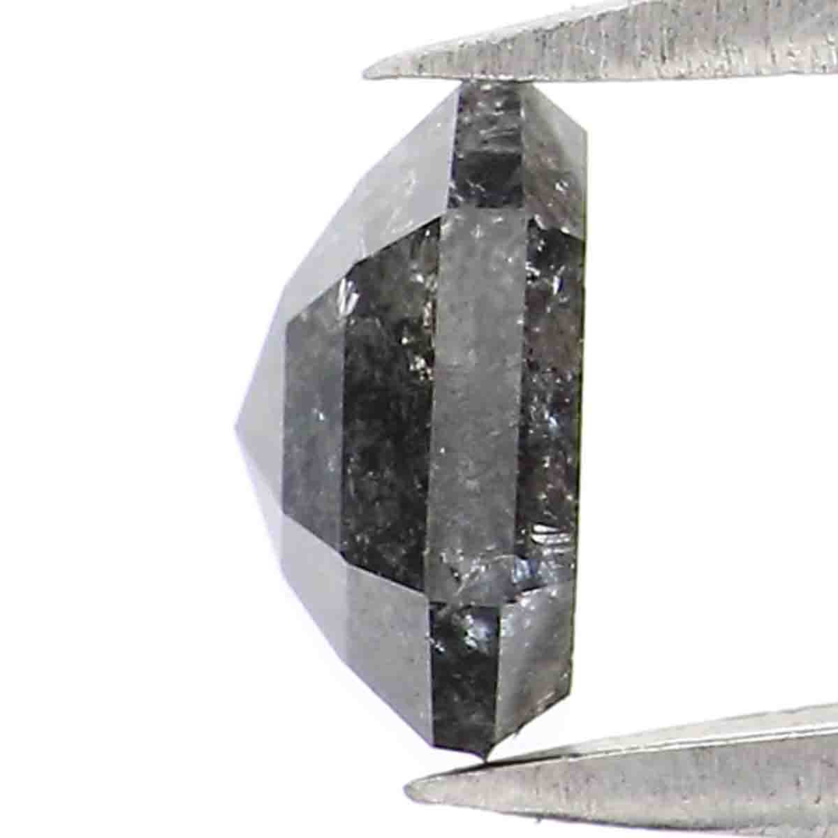 Natural Loose Radiant Salt And Pepper Diamond Black Grey Color 0.81 CT 5.50 MM Radiant Shape Rose Cut Diamond L8808