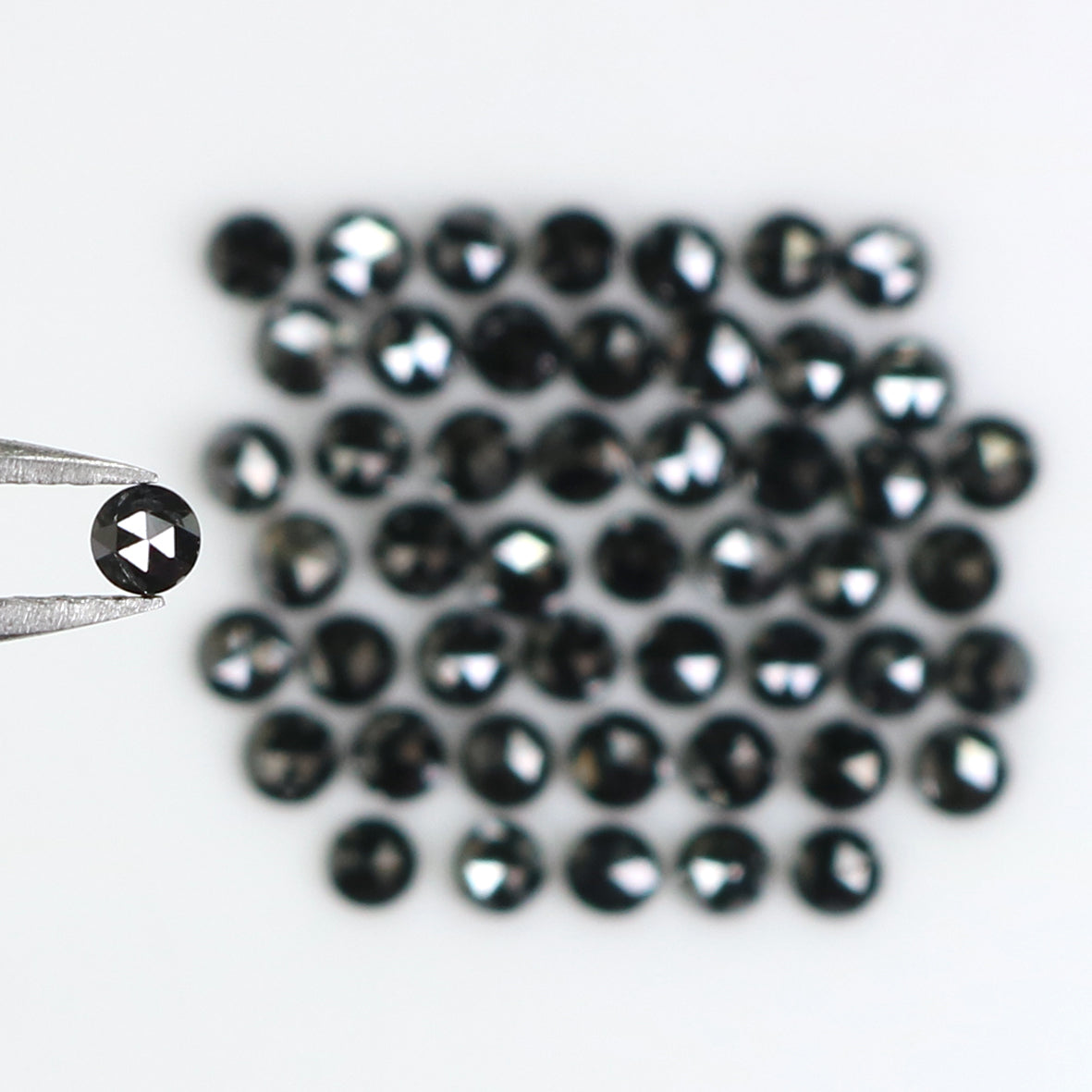 2.80 CT Natural Loose Round Rose Cut Diamond Black Color Round Shape Diamond 2.30 MM Natural Loose Black Color Round Rose Cut Diamond LQ1804