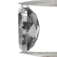 Natural Loose Round Rose Cut Salt And Pepper Diamond Black Grey Color 1.35 CT 6.85 MM Rose Cut Shape Diamond L827