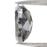 Natural Loose Round Rose Cut Salt And Pepper Diamond Black Grey Color 1.35 CT 6.85 MM Rose Cut Shape Diamond L827