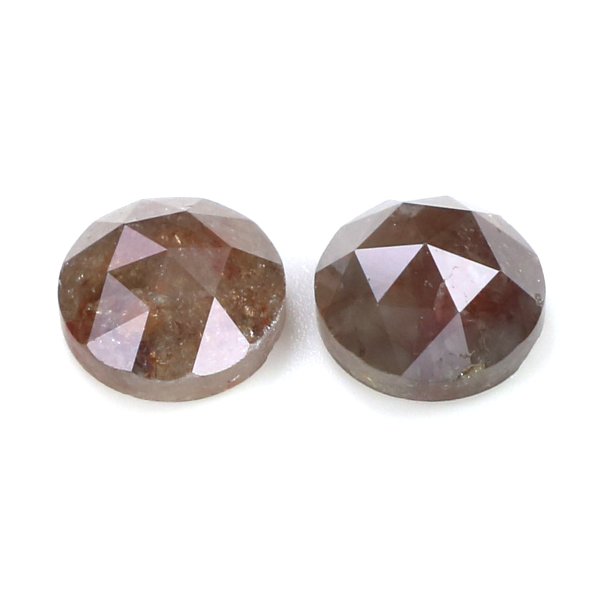 1.51 CT Natural Loose Round Rose Cut Pair Diamond Brown Color Round Shape Diamond 5.40 MM Natural Grey Color Round Rose Cut Diamond LQ7794