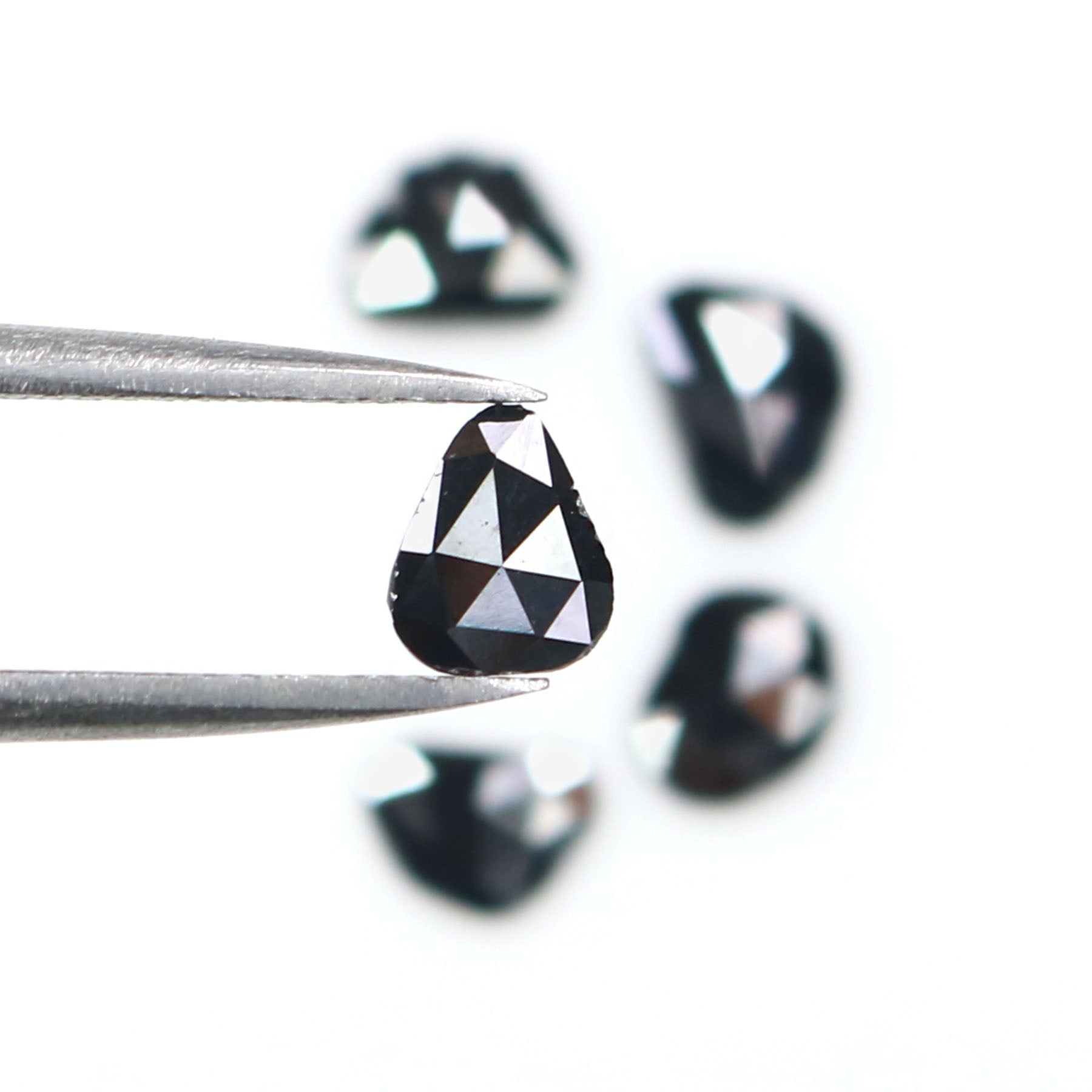 1.38 CT Natural Loose Slice Shape Diamond Black Color Slice Cut Diamond 6.40 MM Natural Loose Black Color Slice Rose Cut Diamond KQ2619