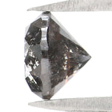 Natural Loose Round Salt And Pepper Diamond Black Grey Color 1.04 CT 5.91 MM Round Brilliant Cut Diamond L2705