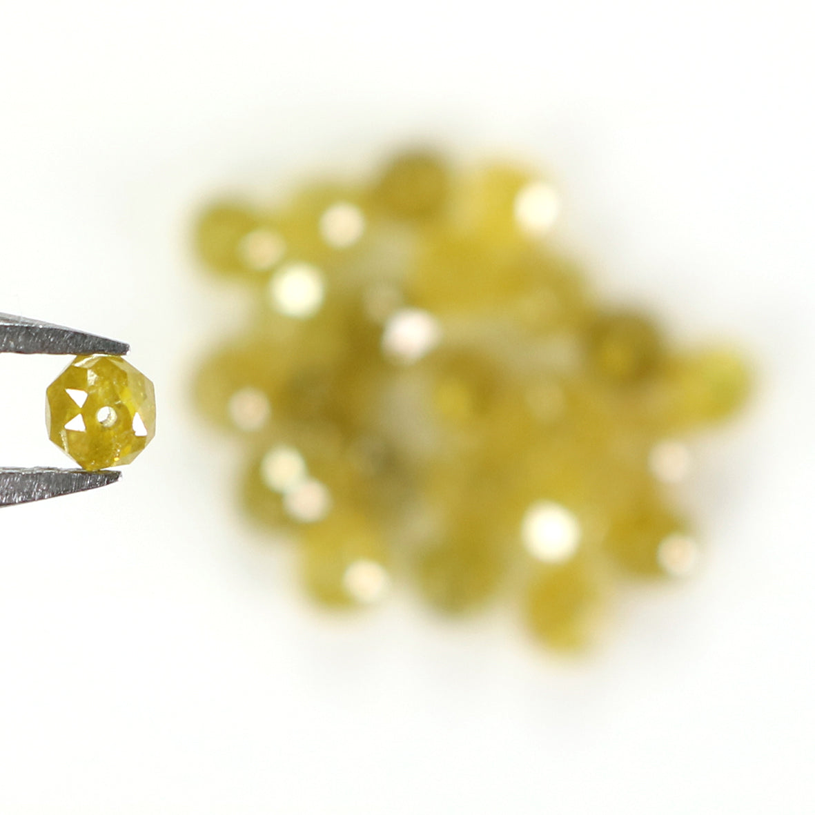 Natural Loose Bead Yellow Color Diamond 2.28 CT 2.30 MM Bead Shape Rose Cut Diamond L1710