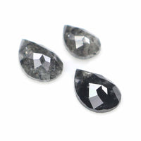 Natural Loose Pear Diamond, Salt And Pepper Pear Diamond, Natural Loose Diamond, Pear Rose Cut Diamond, 0.48 CT Pear Cut Diamond KR2645