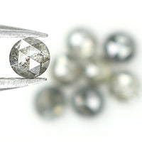 Natural Loose Rose Cut Salt And Pepper Diamond Black Grey Color 1.34 CT 2.90 MM Rose Cut Shape Diamond KDL1137