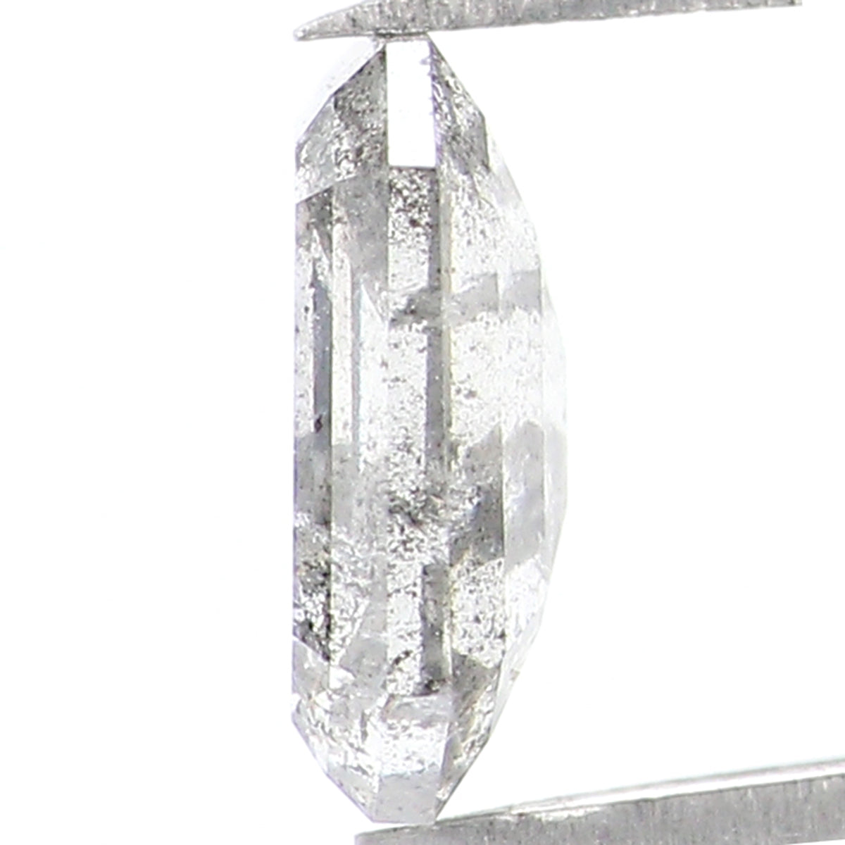 0.88 CT Natural Loose Emerald Shape Diamond Salt And Pepper Emerald Cut Diamond 6.75 MM Natural Black Grey Emerald Rose Cut Diamond LQ1424