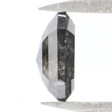 Natural Loose Emerald Salt And Pepper Diamond Black Grey Color 0.86 CT 5.90 MM Emerald Shape Rose Cut Diamond L6485