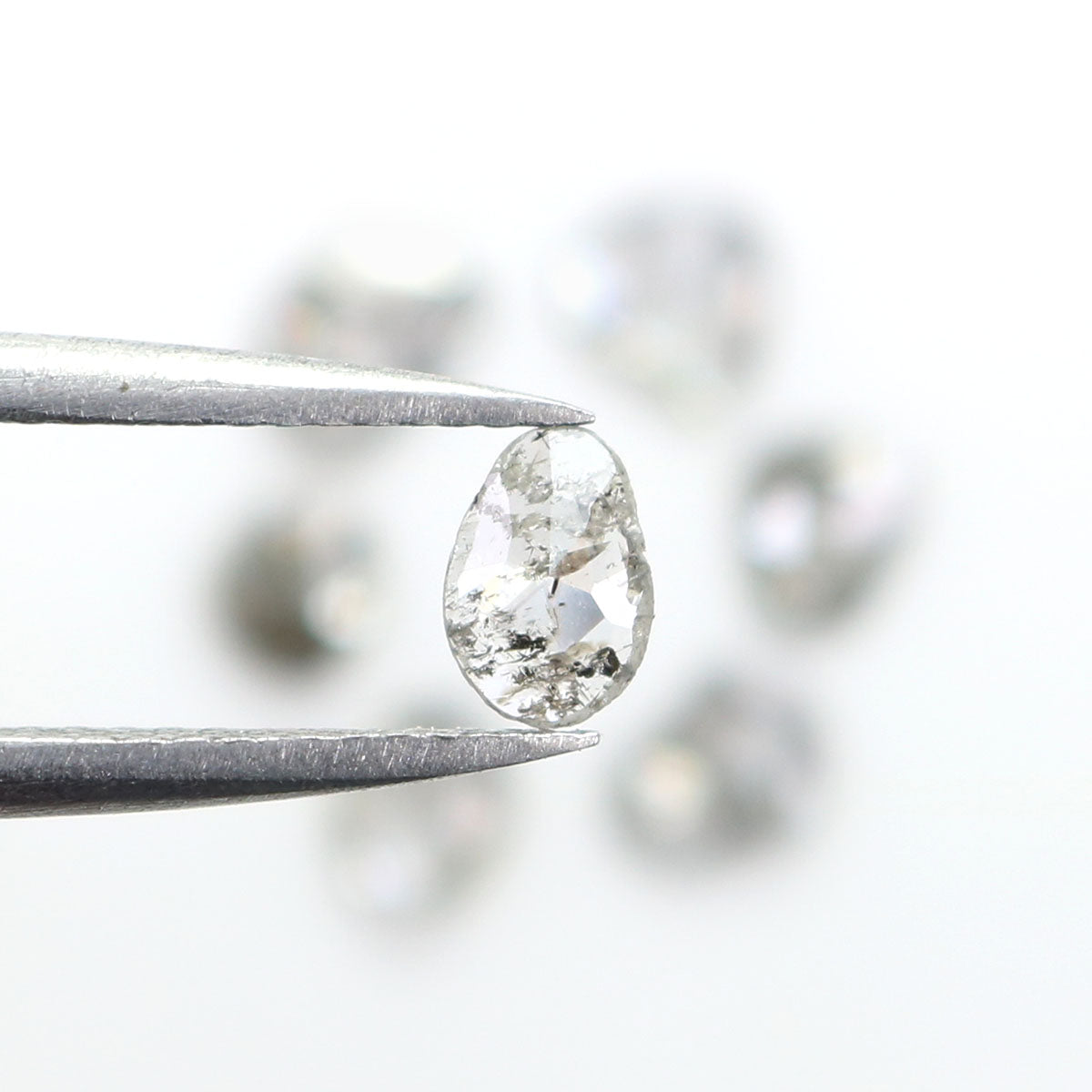 1.00 Ct Natural Loose Slice Shape Diamond Salt And Pepper Slice Cut Diamond 4.30 MM Natural Black Grey Diamond Irregular Cut Diamond LQ2522
