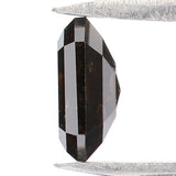 Natural Loose Emerald Shape Black Brown Color Diamond 0.78 CT 6.00 MM Emerald Shape Rose Cut Diamond L7974