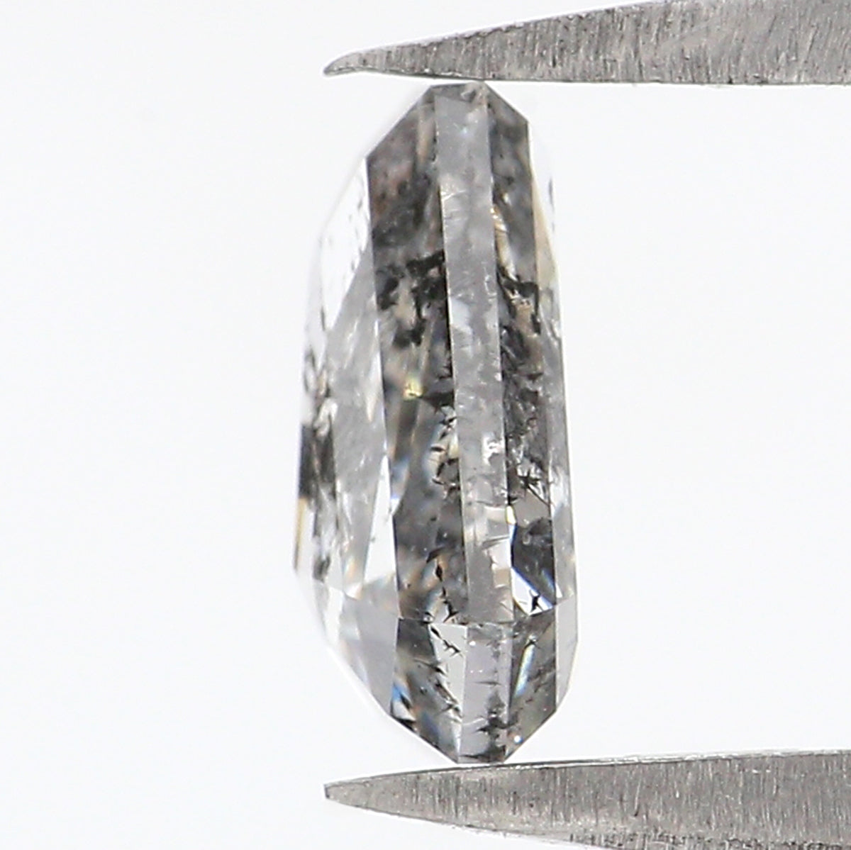 0.93 CT Natural Loose Coffin Shape Diamond Salt And Pepper Coffin Shape Diamond 7.00 MM Black Grey Color Coffin Rose Cut Diamond QL2608