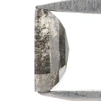 Natural Loose Coffin Salt And Pepper Diamond Black Grey Color 0.38 CT 4.70 MM Coffin Shape Rose Cut Diamond L8819