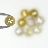 Natural Loose Rose Cut Diamond Yellow Grey Color 2.25 CT 3.50 MM Rose Cut Shape Diamond L1704