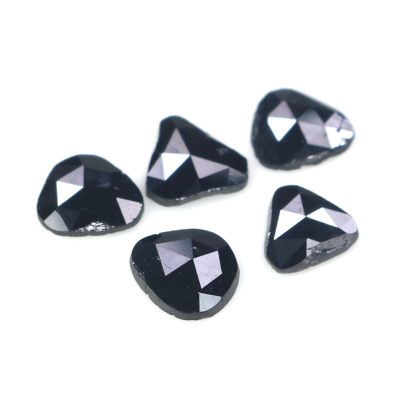 1.39 CT Natural Loose Slice Shape Diamond Black Color Slice Cut Diamond 5.65 MM Natural Loose Black Color Slice Rose Cut Diamond KQ2624