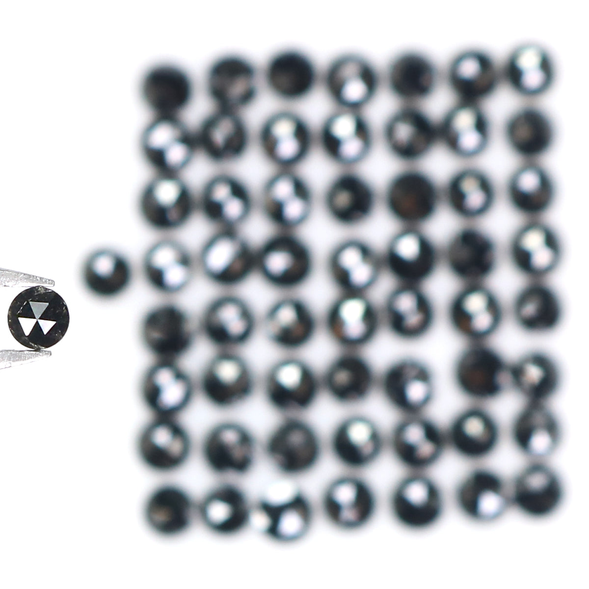 3.27 CT Natural Loose Round Rose Cut Diamond Black Color Round Shape Diamond 2.30 MM Natural Loose Black Color Round Rose Cut Diamond KQ2458