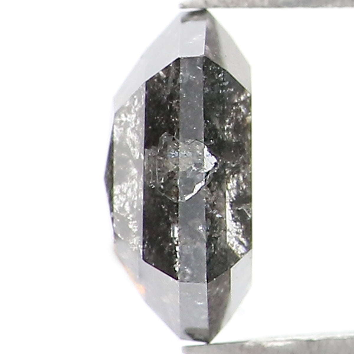 0.83 CT Natural Loose Hexagon Shape Diamond Salt And Pepper Hexagon Shape Diamond 6.50 MM Black Grey Color Hexagon Rose Cut Diamond QL1503