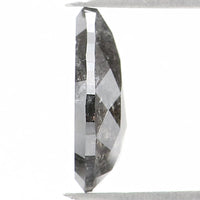 Natural Loose Pear Salt And Pepper Diamond Black Grey Color 0.70 CT 7.70 MM Pear Shape Rose Cut Diamond KDL1229