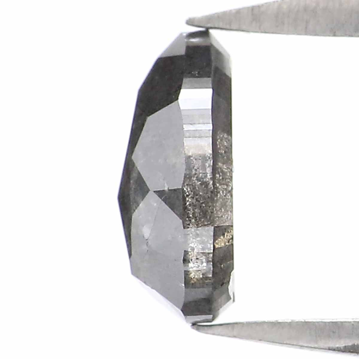 0.70 CT Natural Loose Pear Shape Diamond Salt And Pepper Pear Rose Cut Diamond 6.50 MM Black Grey Color Pear Shape Rose Cut Diamond QL2359