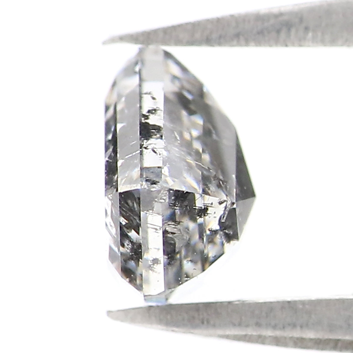 1.05 Ct Natural Loose Shield Shape Diamond Salt And Pepper Shield Cut Diamond 5.90 MM Black Gray Color Shield Shape Rose Cut Diamond QL2673