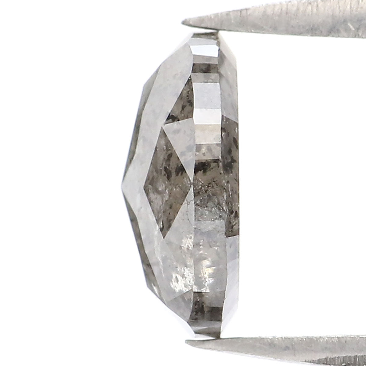 Natural Loose Oval Salt And Pepper Diamond Black Grey Color 1.25 CT 7.80 MM Oval Shape Rose Cut Diamond L2206