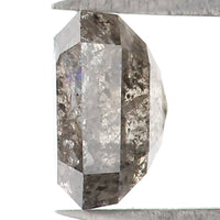 Natural Loose Emerald Salt And Pepper Diamond Black Grey Color 0.95 CT 5.65 MM Emerald Shape Rose Cut Diamond L1338