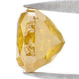 Natural Loose Cushion Yellow Color Diamond 0.84 CT 5.11 MM Cushion Shape Rose Cut Diamond KR689