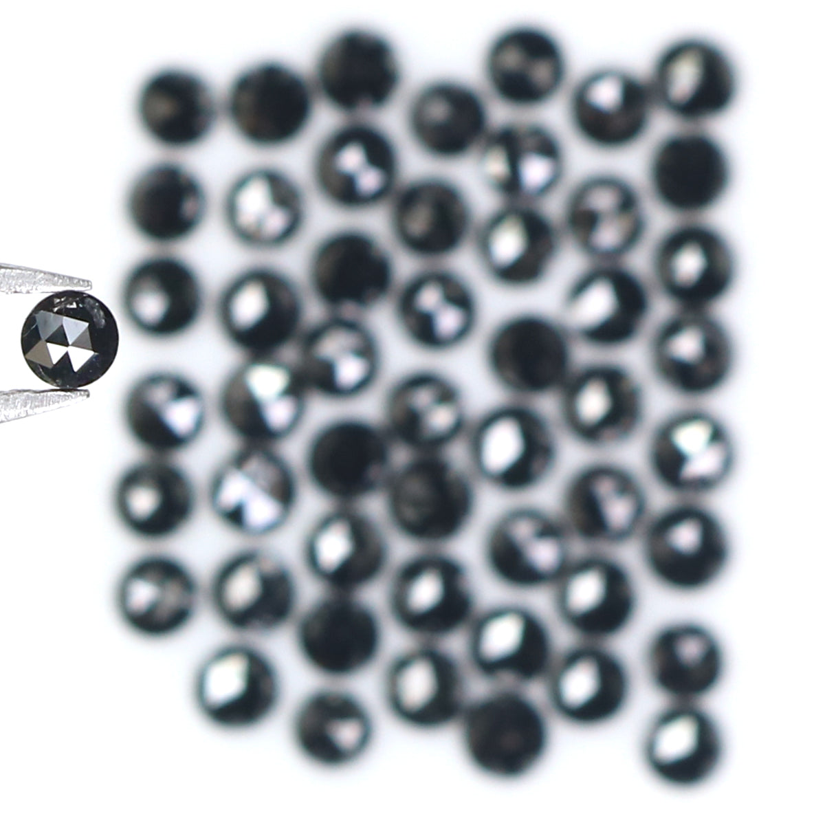 2.88 CT Natural Loose Round Rose Cut Diamond Black Color Round Shape Diamond 2.30 MM Natural Loose Black Color Round Rose Cut Diamond LQ1813