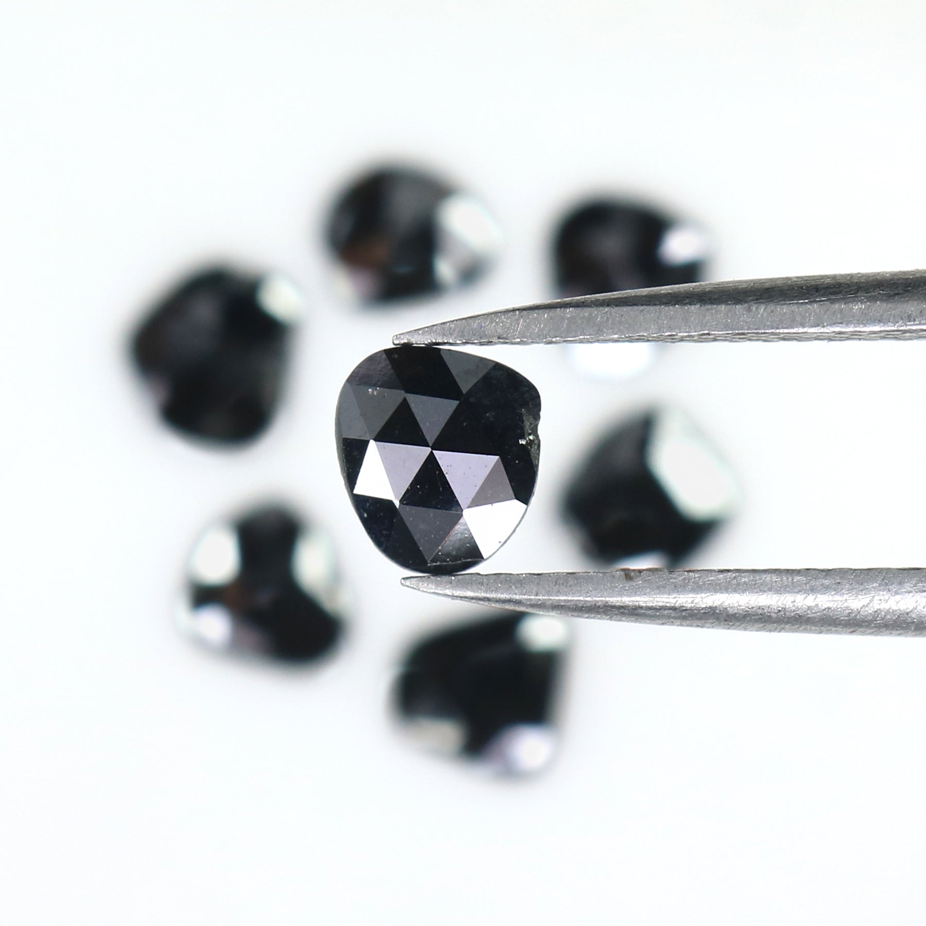 1.55 CT Natural Loose Slice Shape Diamond Black Color Slice Cut Diamond 5.10 MM Natural Loose Black Color Slice Rose Cut Diamond LQ2596